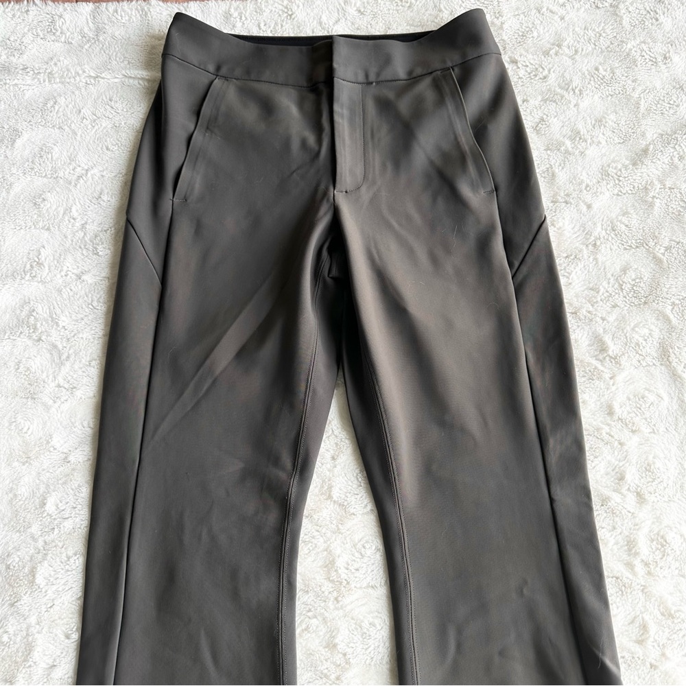 Athleta Pants Trousers Womens 2 Gray Stellar Flare Stretch Zip Performance Work - Picture 4 of 11